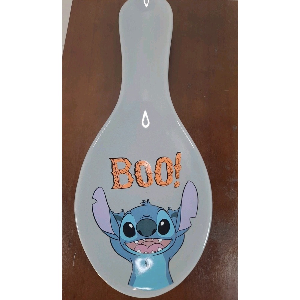 New Disney Stitch "Boo" Halloween Gray Spoon Holder 10"‎